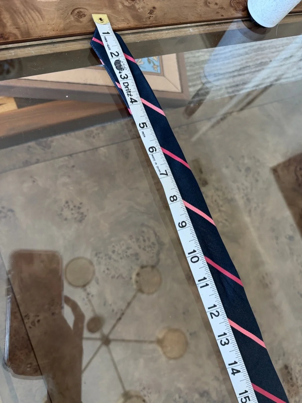J. Crew Navy Belt with Pink Diagonal Stripes - Picture 4 of 5